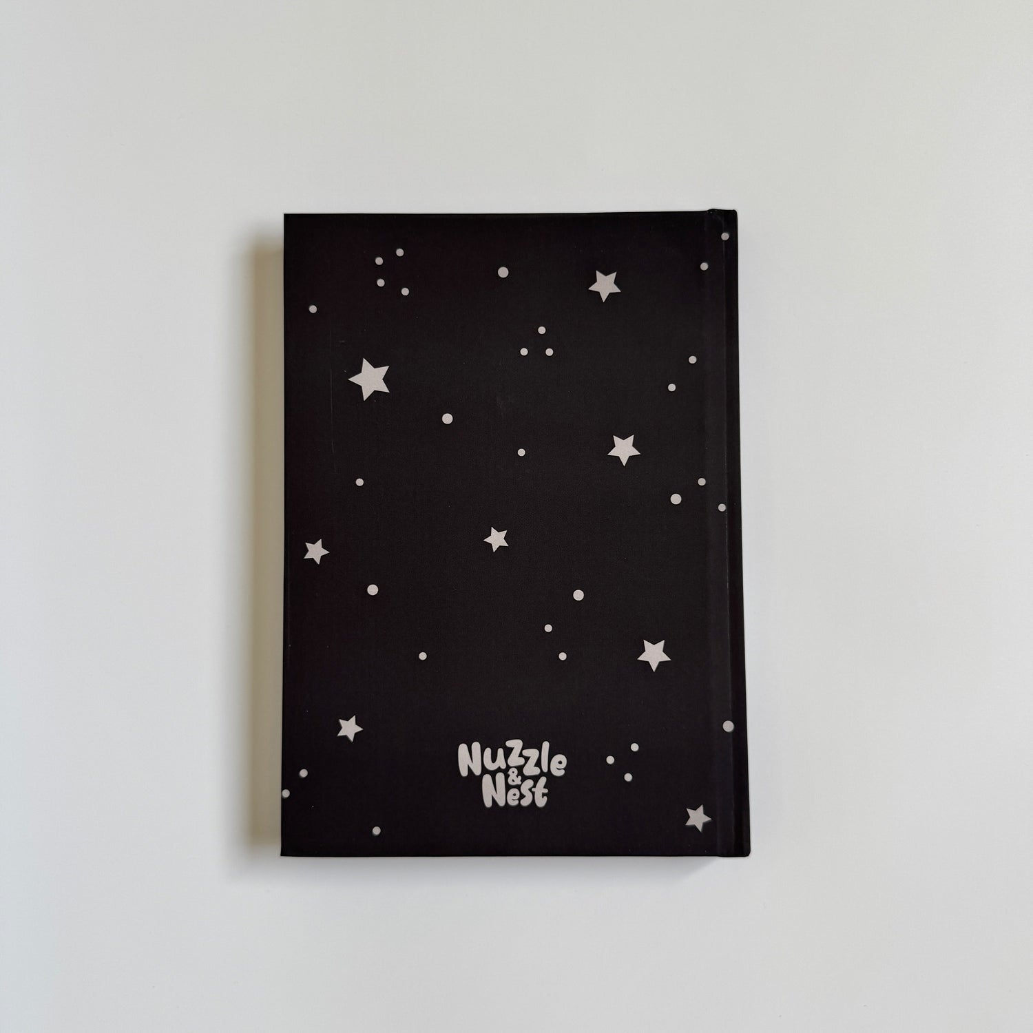 Black paper with white star patterns on a light gray background