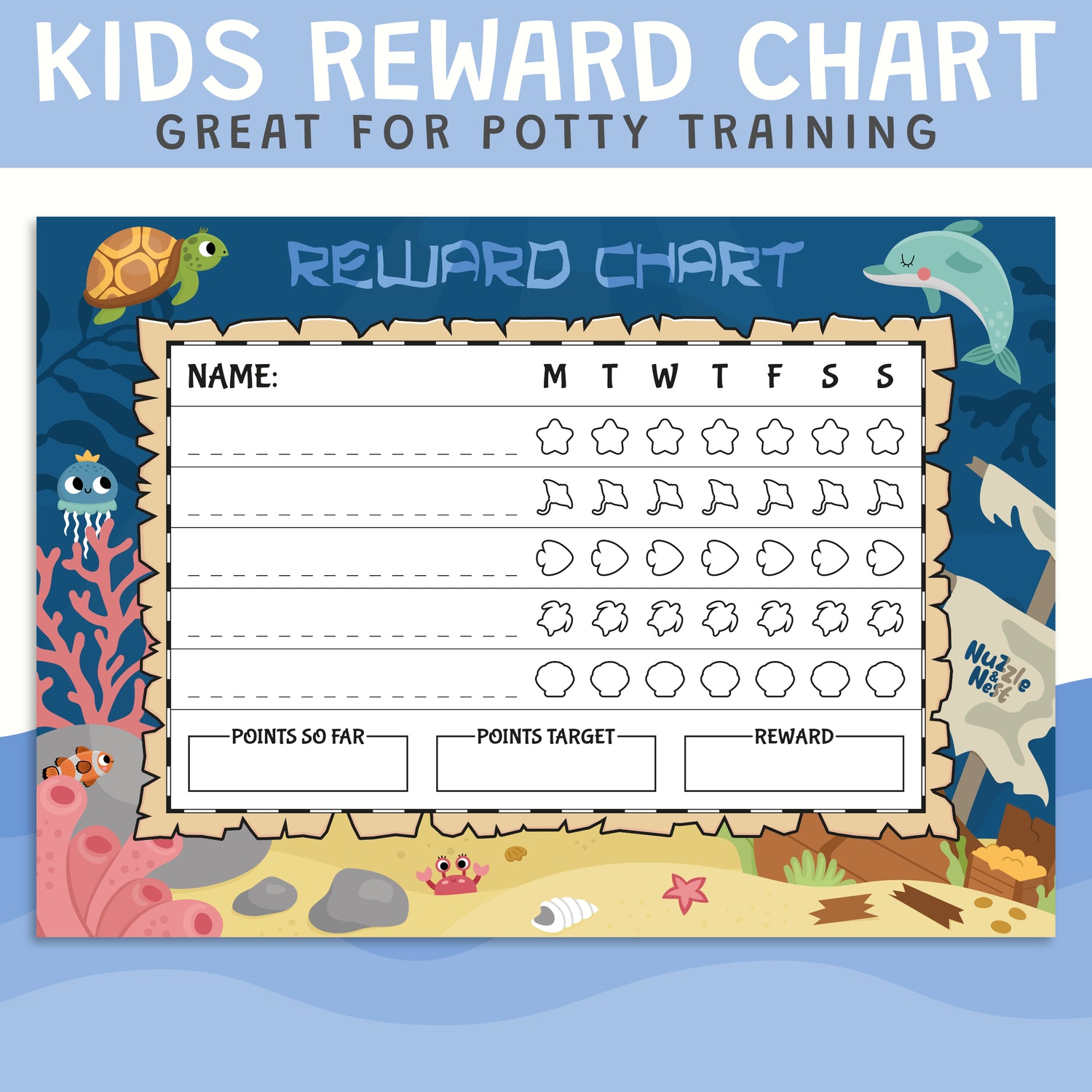 Kids Ocean Theme Reward Chart